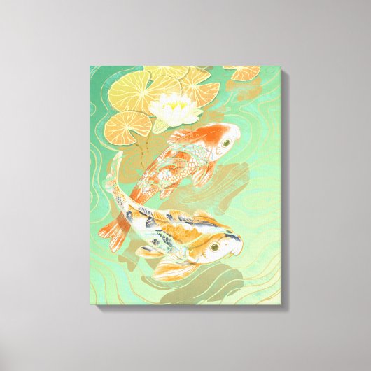 Carp Koi Fish Water Lily Pond Leinwand (Vorderseite)