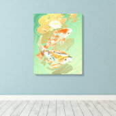 Carp Koi Fish Water Lily Pond Leinwand (Insitu (Holzboden))