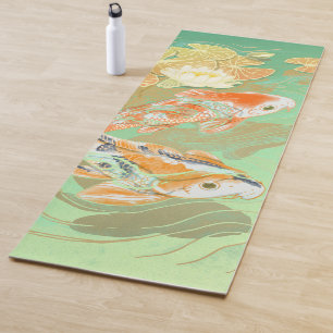 Carp Koi Fish Water Lily Pond Yoga Mat Yogamatte