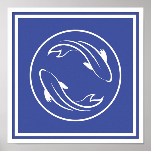 Carp Koi Yin Yang Zen Spiritualität Chinesischer F Poster (Vorne)