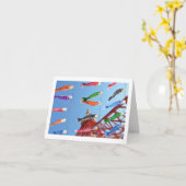 Carp Streamers (Koinobori) im Tokyo Tower Karte (Gelbe Blume)