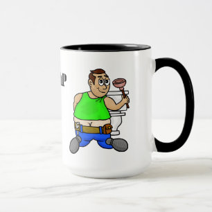 Carpe Crap Plumber, der an der Tasse des Toiletten