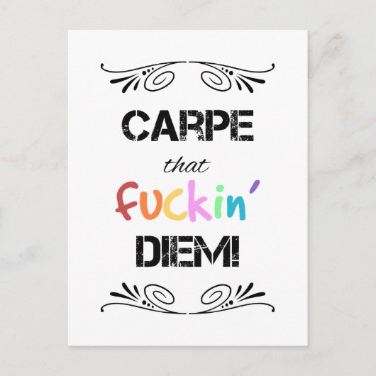 Carpe, dass F**** Diem! Postkarte (Vorderseite)