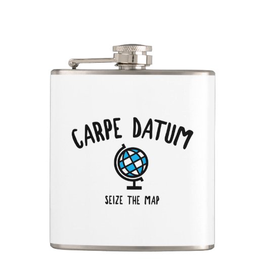 Carpe Datum Seize der Karte Flachmann (Vorderseite)