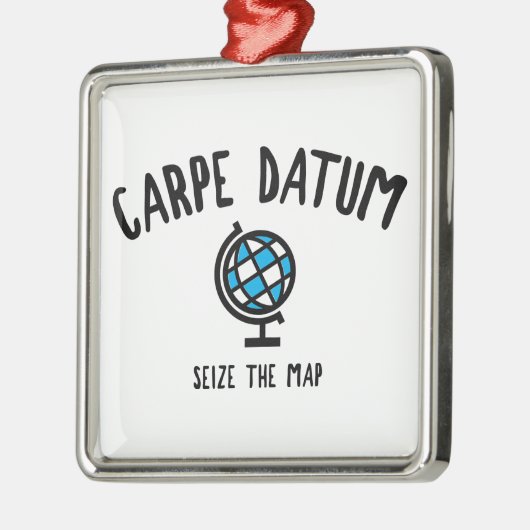 Carpe Datum Seize der Karte Ornament Aus Metall (Links)