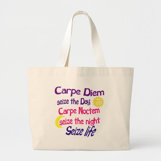 Carpe Diem Bag Jumbo Stoffbeutel (Vorne)