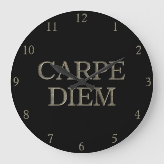 Carpe Diem Black Wall Uhr (Vorderseite)
