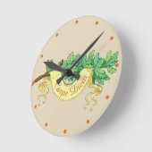Carpe Diem blättern lateinisches Zitat "Seize the  Runde Wanduhr (Winkel)