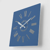 Carpe Diem Blue Acrylic Wall Clock Quadratische Wanduhr (Winkel)