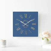 Carpe Diem Blue Acrylic Wall Clock Quadratische Wanduhr (Zuhause)