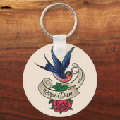 Carpe Diem Bluebird Tattoo Schlüsselanhänger (Vorderseite)