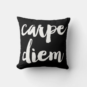 Carpe Diem Brush Typografy Statement Pillow Kissen