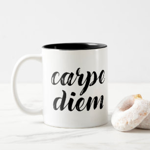 Carpe Diem Bürstenanschläge Zweifarbige Tasse