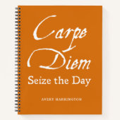 Carpe Diem Dead Poets Society Inspiration Orange Notizblock (Vorderseite)