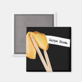 Carpe Diem Fortune Cookie Magnet (Vorderseite/Rückseite)