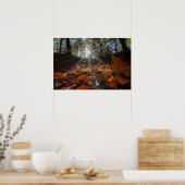 Carpe Diem glänzende, farbenfrohe Blätter Wald Son Poster (Küche)