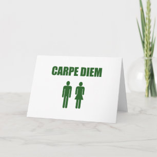 Carpe Diem (green text boy & girl) Feiertagskarte