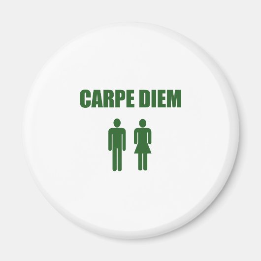 Carpe Diem (grüner Text, Junge und Mädchen) Magnet (Vorne)