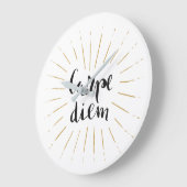 Carpe Diem Hand-mit Buchstaben gekennzeichneter Große Wanduhr (Winkel)