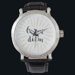Carpe Diem Handschrift Typografie Design Armbanduhr<br><div class="desc">Nehmen Sie den Tag Karpe Diem Handschrift Pinselstrich Typografie Designer Männer und Frauen Accessoires Armbanduhr. Koordination der Artikel in unserem Shop!</div>