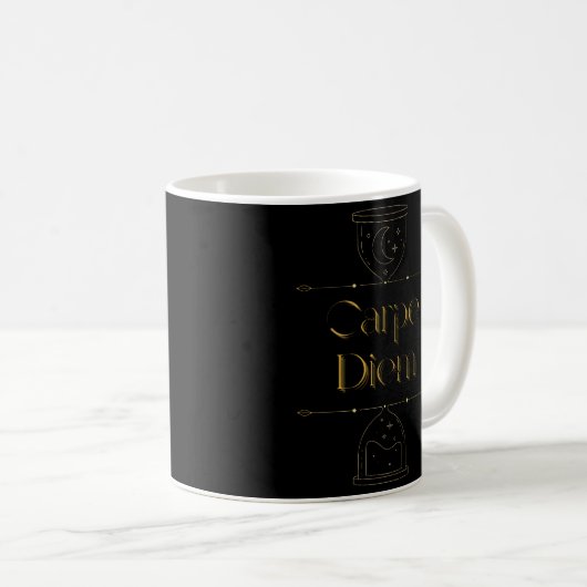 Carpe diem kaffeetasse (VorderseiteRechts)