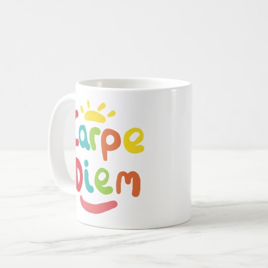 Carpe Diem Kaffeetasse (Vorderseite Links)