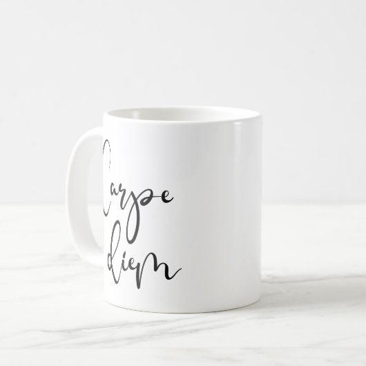 Carpe Diem Kaffeetasse (Vorderseite Links)