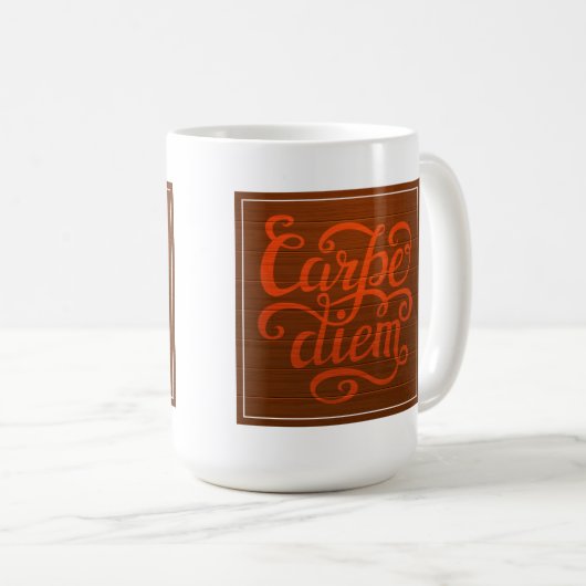 Carpe Diem Kaffeetasse (VorderseiteRechts)