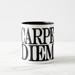 Carpe Diem lateinische Zitat-Tasse Zweifarbige Tasse