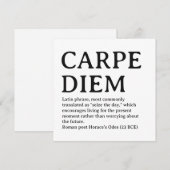 Carpe Diem lateinischer Ausspruch Feiertagskarte (Vorne/Hinten)