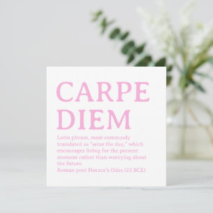 Carpe Diem lateinisches Zitat Feiertagskarte