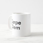 Carpe Diem lateinisches Zitat Kaffeetasse (Vorderseite Links)