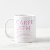 Carpe Diem lateinisches Zitat Kaffeetasse (Links)