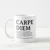 Carpe Diem lateinisches Zitat Kaffeetasse (Links)