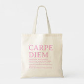 Carpe Diem lateinisches Zitat Tragetasche (Rückseite)