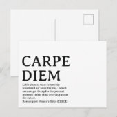 Carpe Diem latin quote Postkarte (Vorne/Hinten)