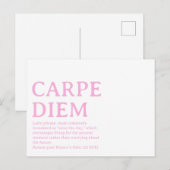 Carpe Diem latin quote Postkarte (Vorne/Hinten)