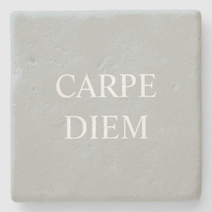 Carpe Diem Latin Quote Stone Untersetzer - Grau