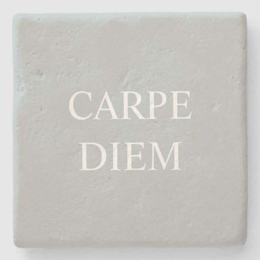 Carpe Diem Latin Quote Stone Untersetzer - Grau (Vorderseite)
