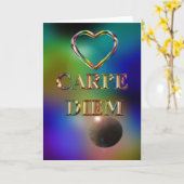 Carpe Diem leere Karte Kosmos Regenbogenherz (Gelbe Blume)