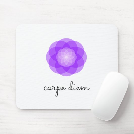 Carpe Diem lila Blume Mousepad (Mit Mouse)
