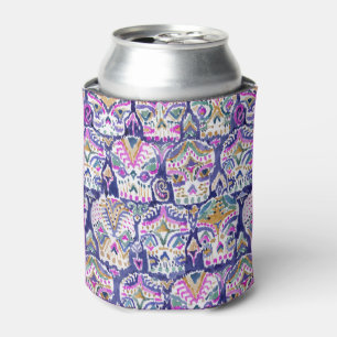 Carpe Diem lila Boho Zuckerschädel Dosenkühler