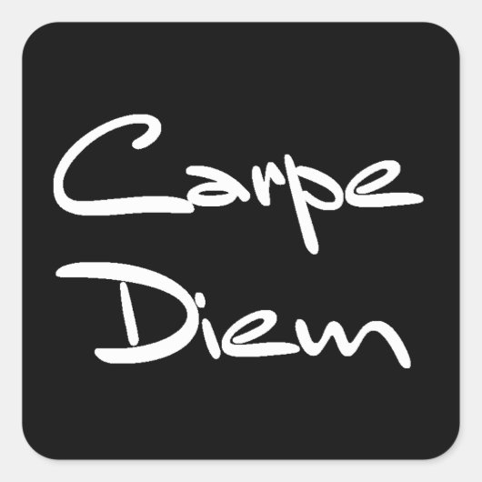 CARPE DIEM Moderner Cooler Text Quadratischer Aufkleber (Vorderseite)