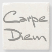 CARPE DIEM Moderner Cooler Text Steinuntersetzer (Vorderseite)