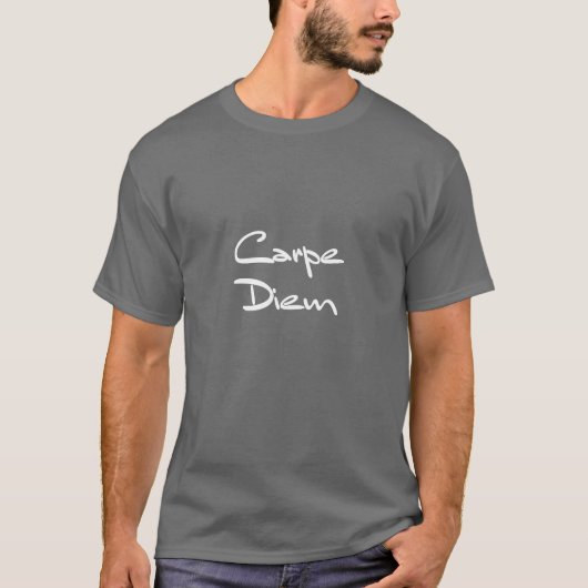 CARPE DIEM Moderner Cooler Text T-Shirt (Vorderseite)