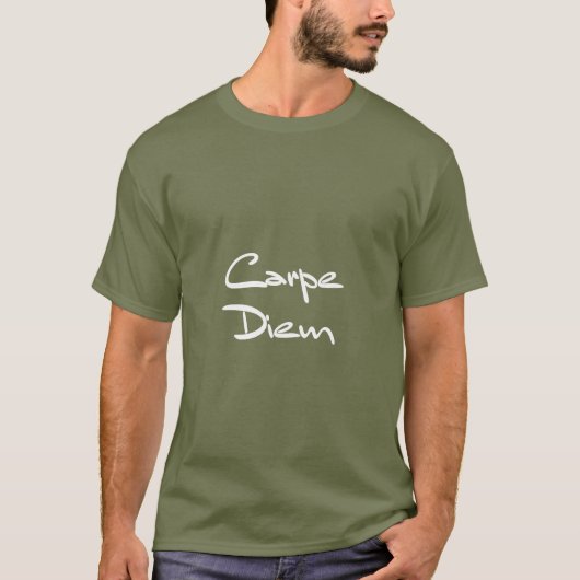 CARPE DIEM Moderner Cooler Text T-Shirt (Vorderseite)