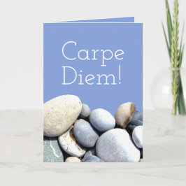 Carpe Diem Motivierend Quote Typografie Kieselstei Karte
