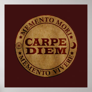Carpe diem Nutze den Tag Memento mori Poster