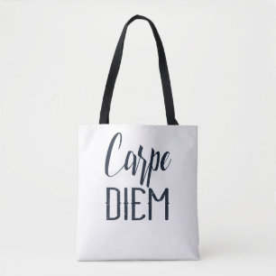 Carpe Diem Nutze Den Tag Schwarze Schrift Tasche