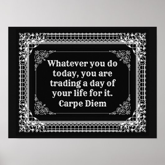 Carpe Diem Poster zum Framing (Vorne)